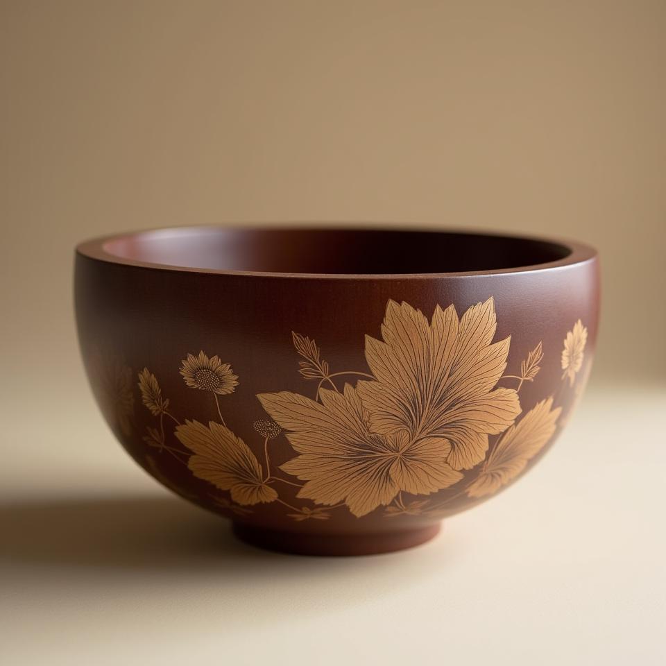 Cuenco de madera edición limitada diseño floral