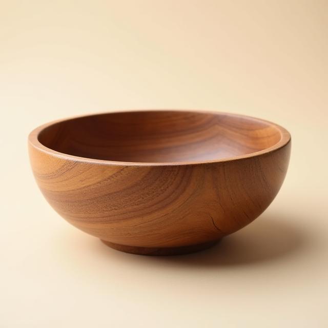 Cuenco de madera con acabado natural